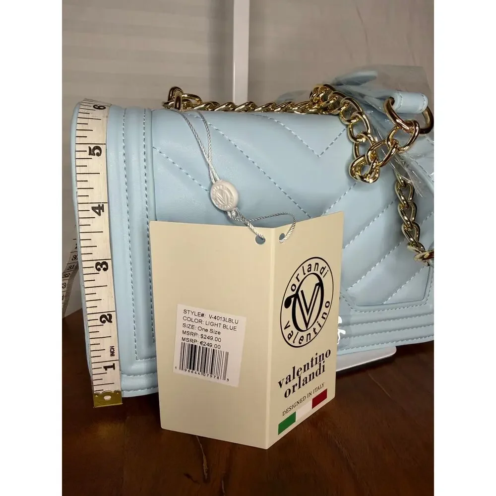 Valentino Orlandi Chevron Crossbody Light Blue NWT MSRP $249 (#2)